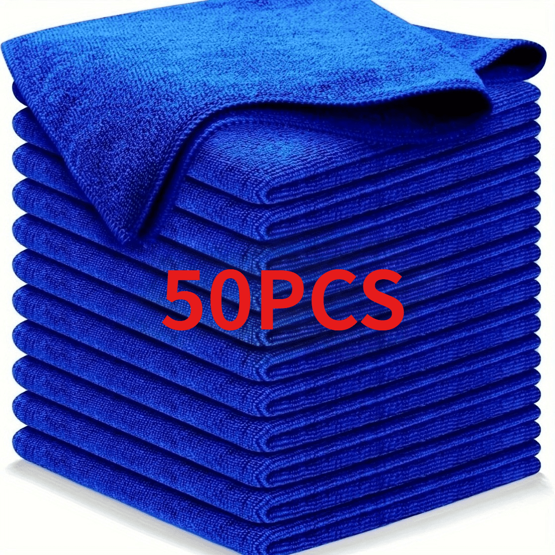 TEMU 50-pack Microfiber Cleaning Cloths For Cars - , Super Absorbent, Dusting And Drying Towels For Home, Kitchen, And Vehicle Exterior Care, 12x12