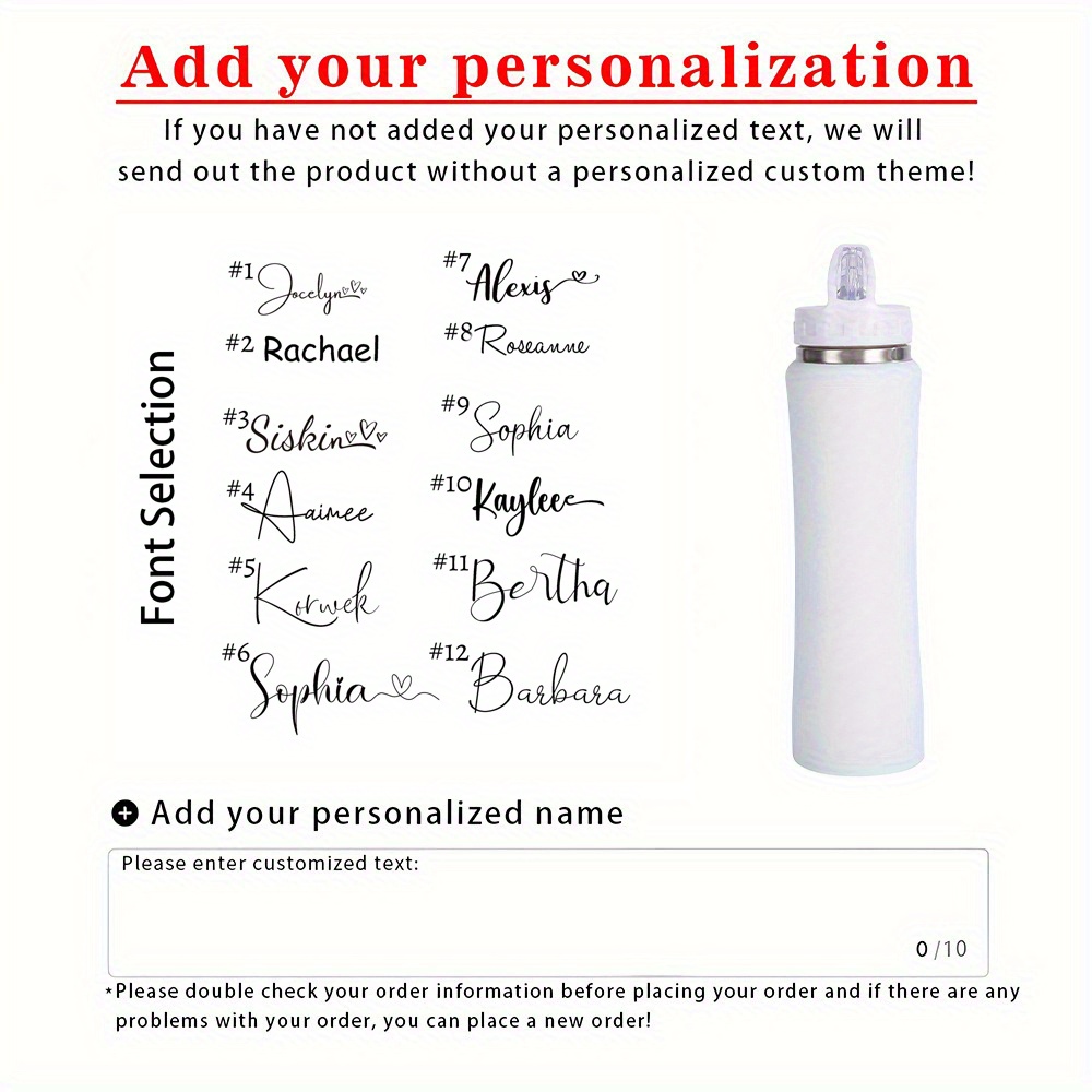 TEMU Personalized Stainless Steel Hot Drink Bottles, Custom Engraved Name Water Bottles, Sports Water Bottles, Outdoor Portable Water Bottles, Lidded
