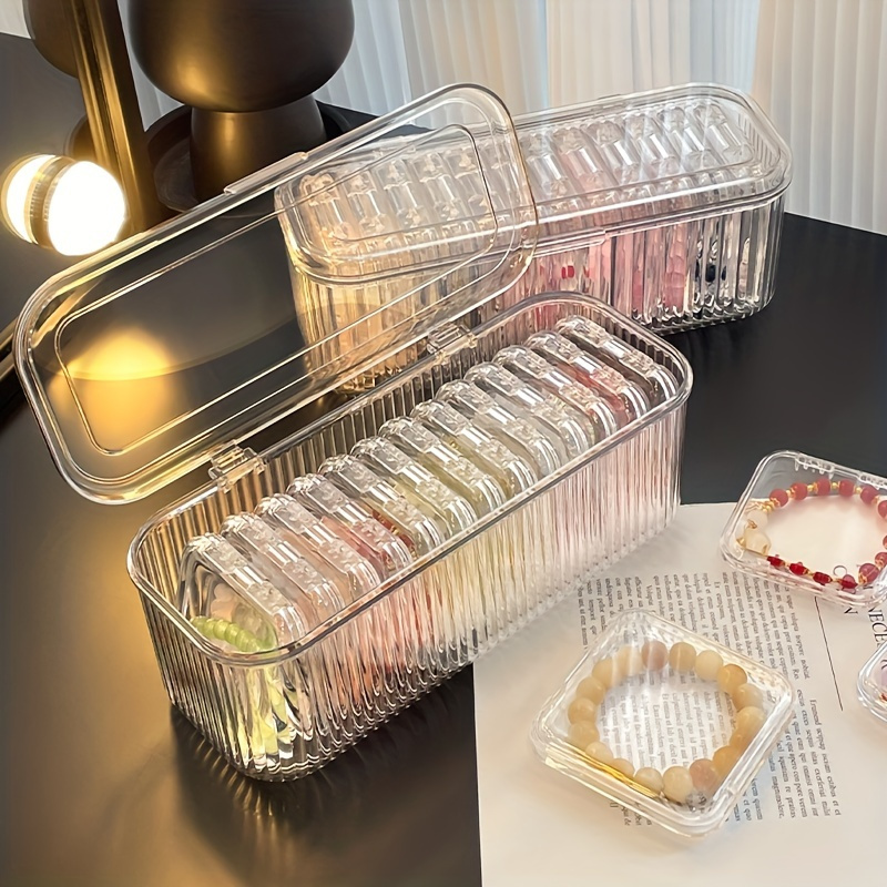 bead storage box set portable jewelry organizer   bracelets necklaces with dust proof lid ideal for storing bangles jewelry Product details 3