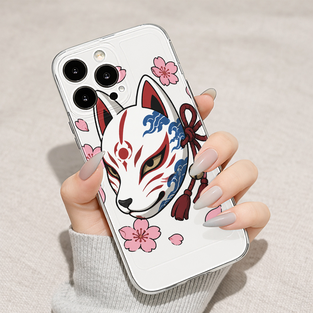 immagine dell'articolo custodia per telefono - custodia per telefono   di sakura e maschera di  . adatta per samsung galaxy a73 72 71 70 52 50 32 20s 14 15 10s 06 05 03 s26 25 24 23fe 22plus 21ultra, cover     in tpu  , resistente e antiurto