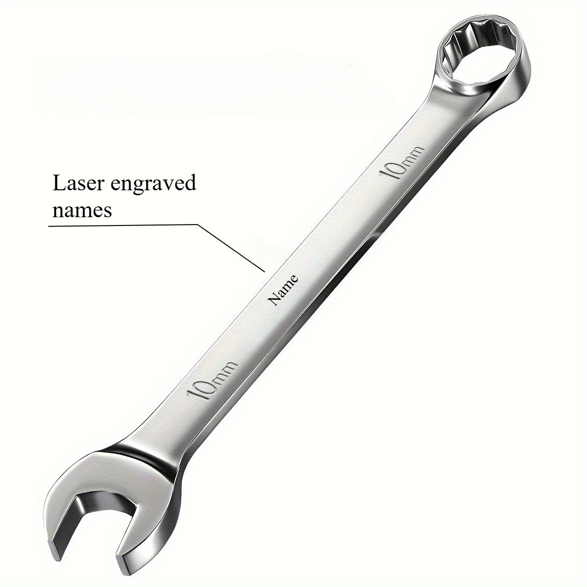 TEMU Custom Laser Engraved Name Message 10mm Combination Wrench 5.51 Inch Dual Use Wrench For Car Bicycle Repair Ideal Gift For Husband Dad For