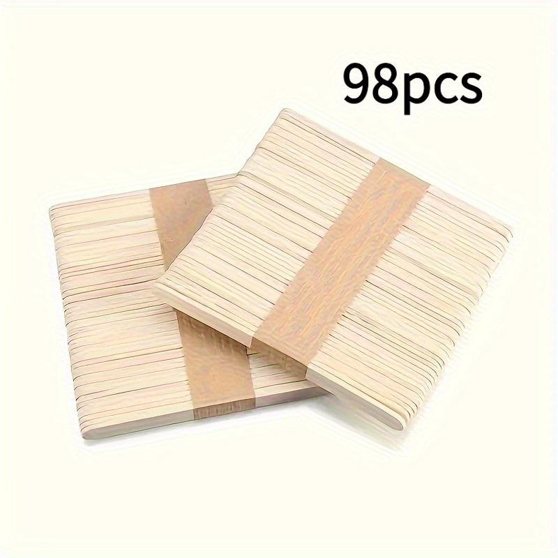 48/98pcs Wooden Craft Sticks Wooden Sticks For Handicrafts, Home Art Projects, Classroom Supplies
