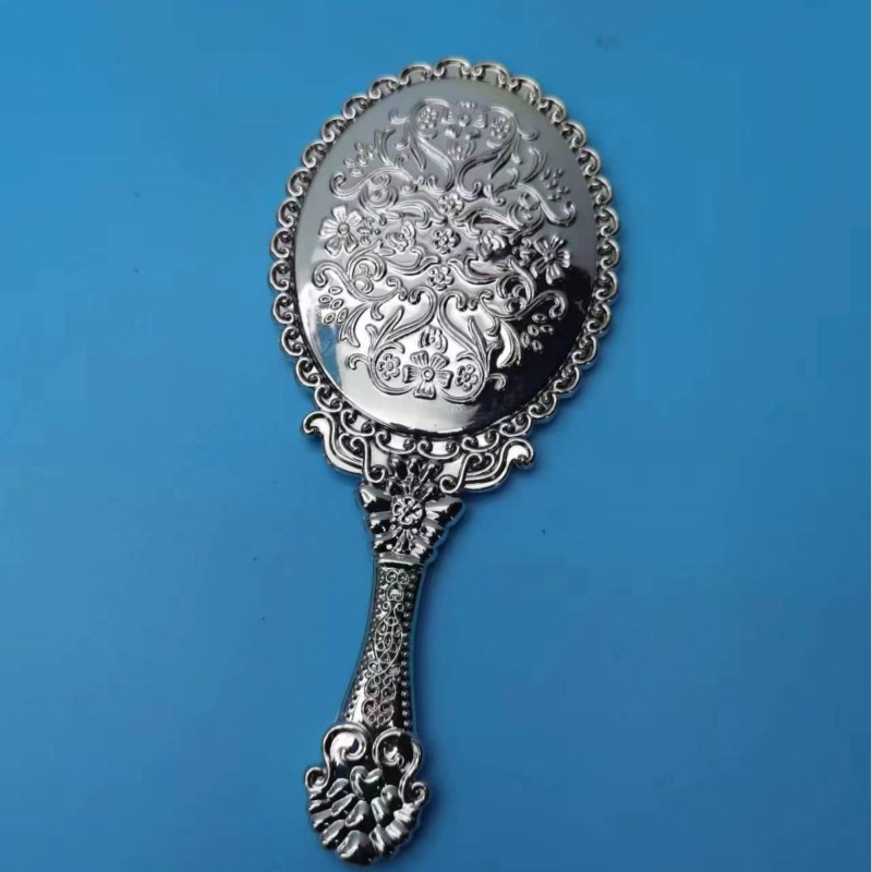 Minimalist Solid Color Elegant Plastic Round Women's Hand Mirror