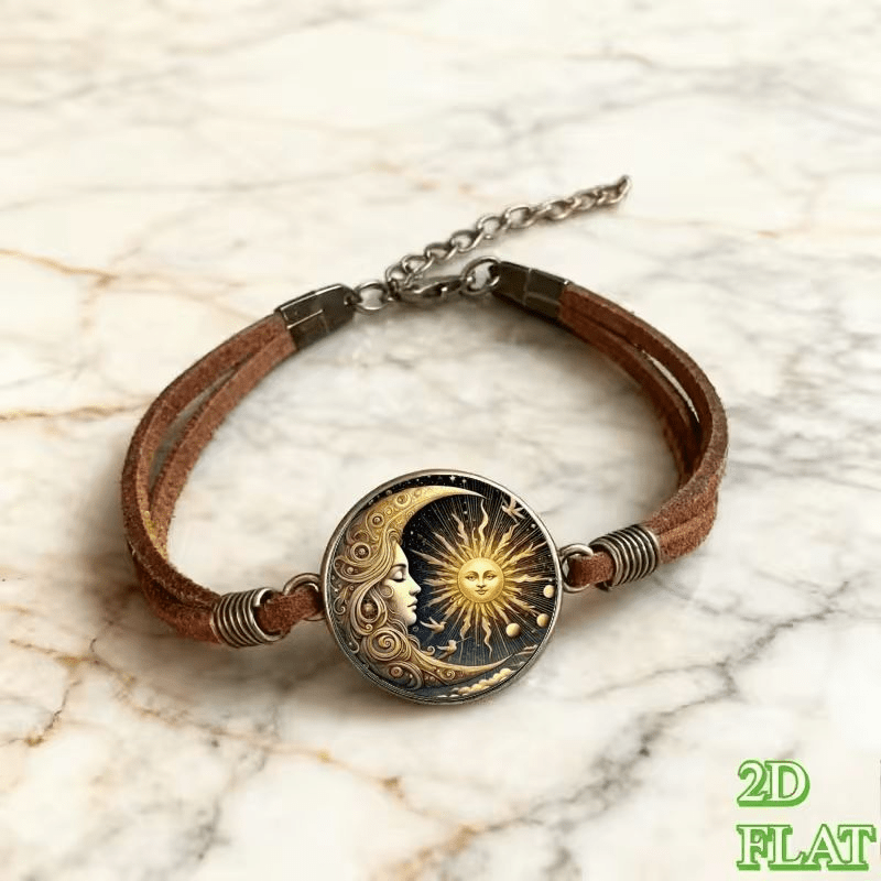 Vintage 2D Flat Pattern Fashion Bracelet, Anniversary Gift