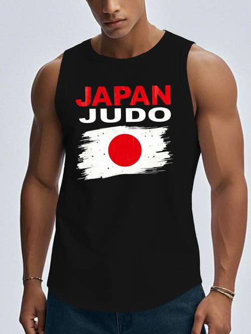 mens japan judo vintage japanese flag vest standard judo gi casual training competition wear machine washable judo uniform suitable for male athletes