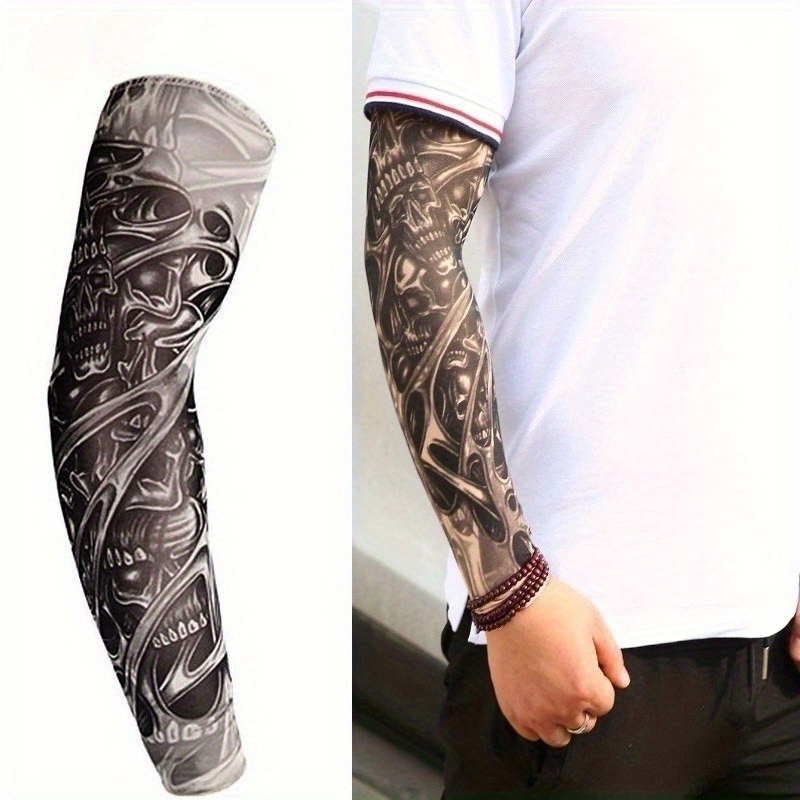 unisex cooling tattoo arm sleeves cover with sleeve concealer for tattoo cover up breathable slip on sleeves suitable for sports running cycling fishing outdoor activities hand washable for men