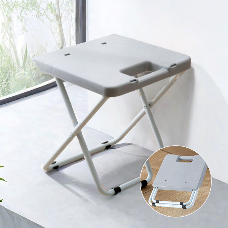 outdoor camping folding chair plastic picnic stool foldable iron   barbecue stall stool portable outdoor use Product details 0