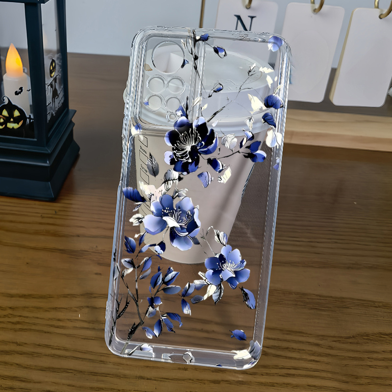 Trdna mobilna ovijalka: cvetlična prozorna odporna ovijalka, praznična izdaja. Združljiva z Xiaomi Redmi Note 14/14 Pro/Note 13/13R/13 Pro/13