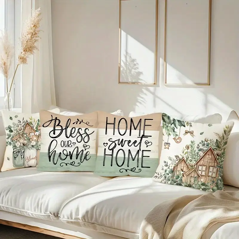 4pcs double sided printed rustic farmhouse pillow covers soft plush with zipper closure machine washable multiple sizes for living room bedroom sofa decor pillow covers for living room bedroom accents print accent cushions interior 2d flat Product details 7