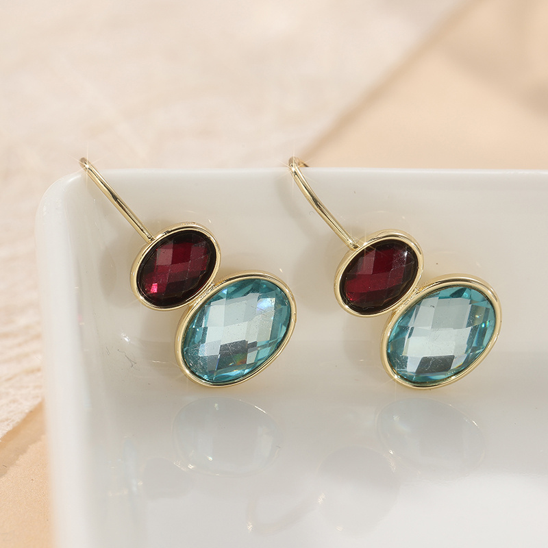 E-shop Ein Paar Retro elegante ovale Anhänger-Ohrringe, exquisite Accessoires für Damen bei alltäglichen Anlässen Feiern, auch ein ausgezeichnetes