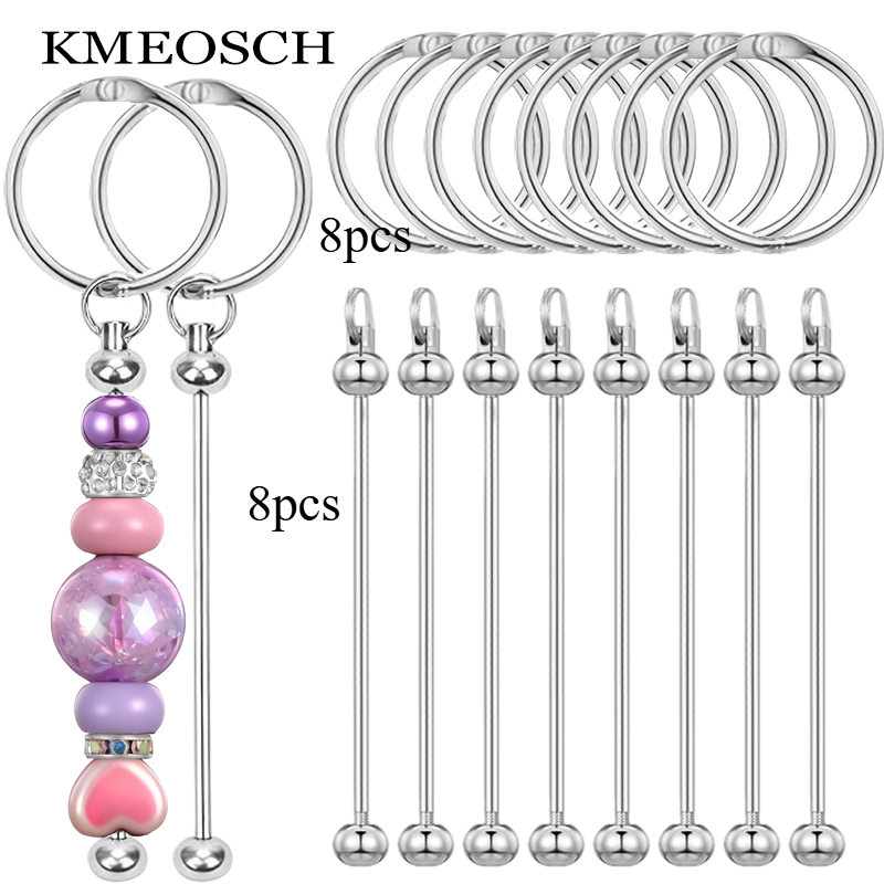 TEMU 16pcs Openable Beaded Keychain Rod Set, Blank Beadable Elegant Keychains, Phone Chains, Bag Chains, Clothing Decorations, Party Favors, Holiday