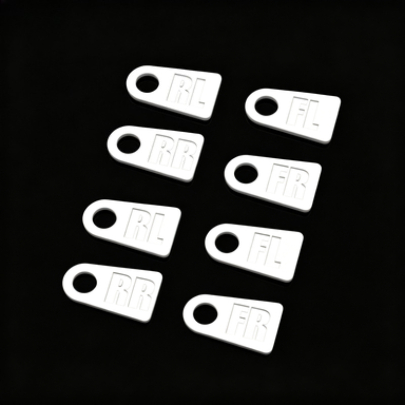 Image of 8pcs Tire Marking Tags With Rl/fl/rr/fr Identification, Auto Repair Positioning Aid, Easily Tires, For Uninstalled Tires, Reusable Markers, Suitable For Car Tire Rotation And Repair