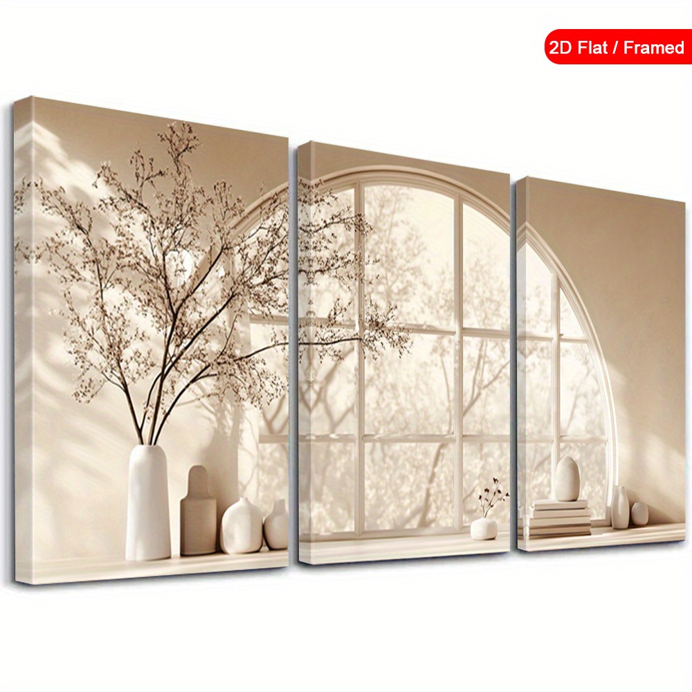 2d flat set of 3 framed   atmosphere wall arts bright spring canvas wall art   art prints minimalist style poster print stylish artwork wall decor home decor modern posters for living room bedroom bathroom with framed 2d flat 2d flat