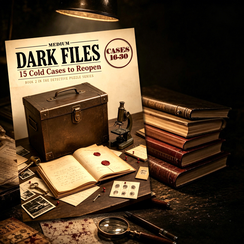 Unsolved Case Detective Game, Medium Difficulty Mystery Challenge