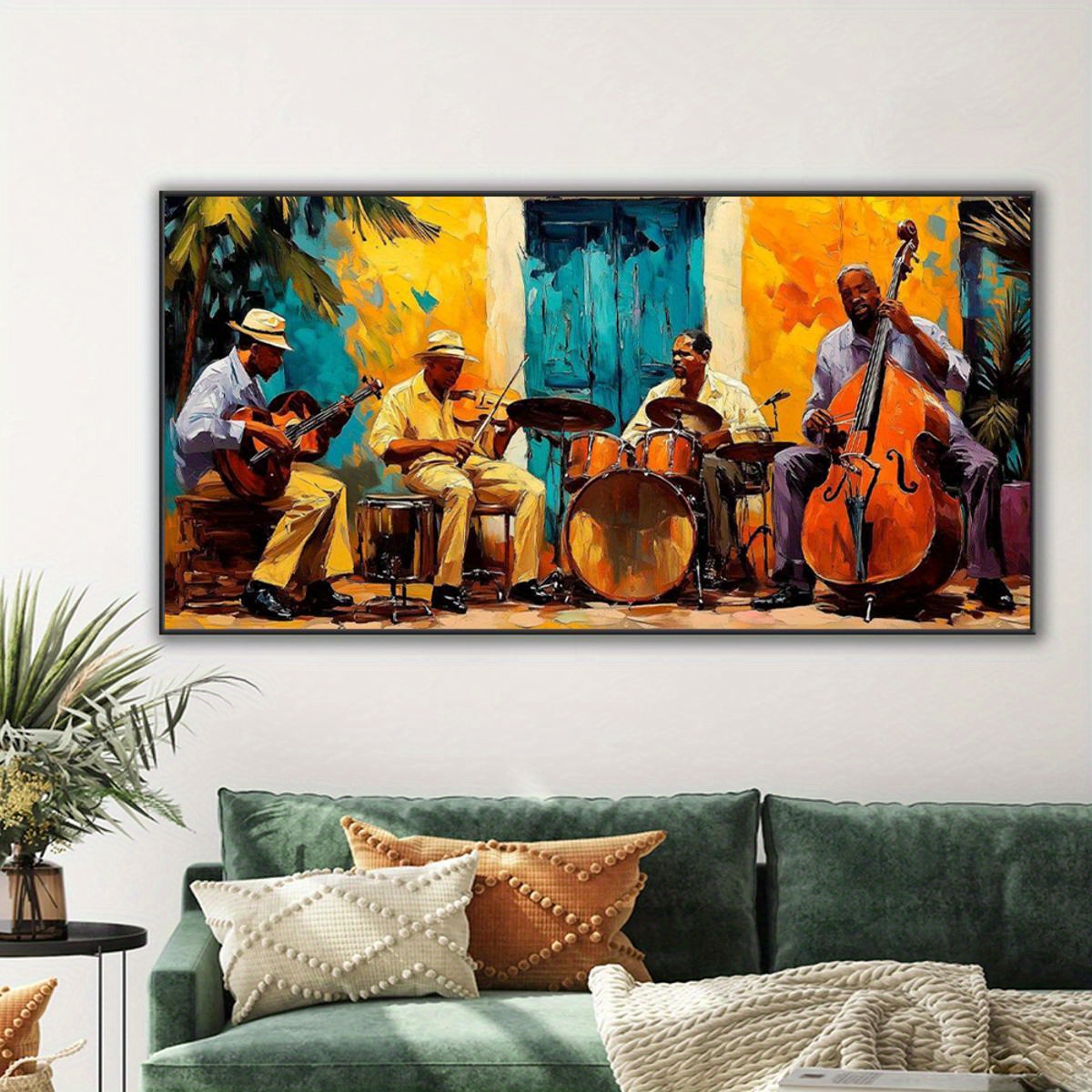 2d flat oversized unframed canvas artwork featuring jazz - Temu