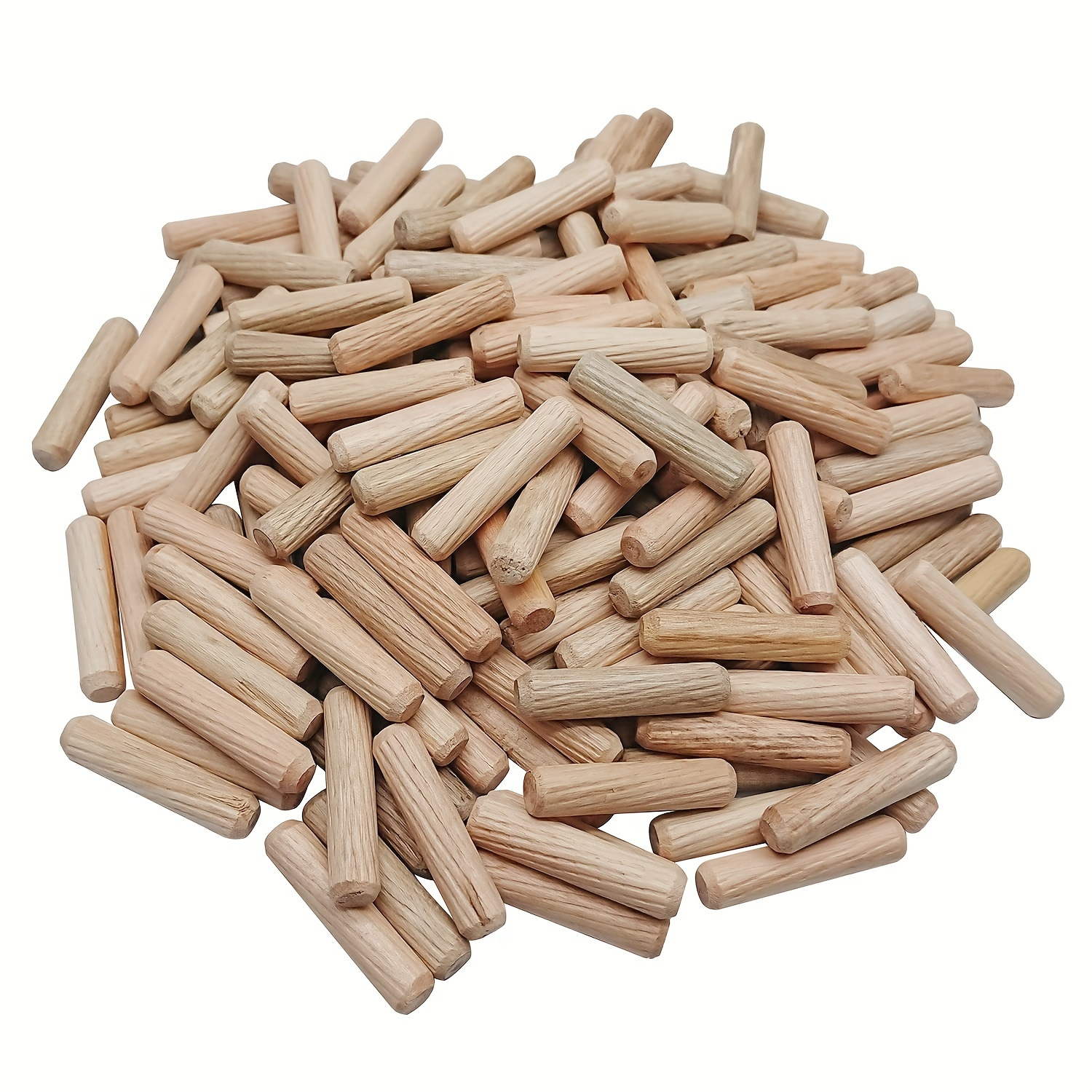 200pcs Hardwood Grooved Wood Dowel Pins - 6mm/8mm/10mm x 40mm/50mm Lengths, Natural   with Tapered Tip & Grooved Design for Furniture  , Woodworking - Durable & Reusable Screws-Alternative Connectors for Cabinets, Chairs, Doors, Shelves - Compatible with Drill &   (No Screws Required), Woodworking Tools And Accessories, Nails For Wood, Flat Woodworking Screws Kit, Long Screws For Wood