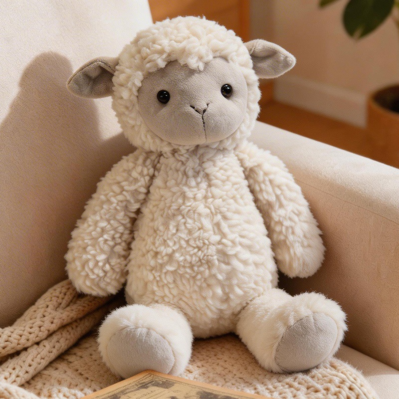 TEMU 1pc Inch New Cute Lamb And Kitten Plush Toy, Suitable For Dogs Daily And Sleeping