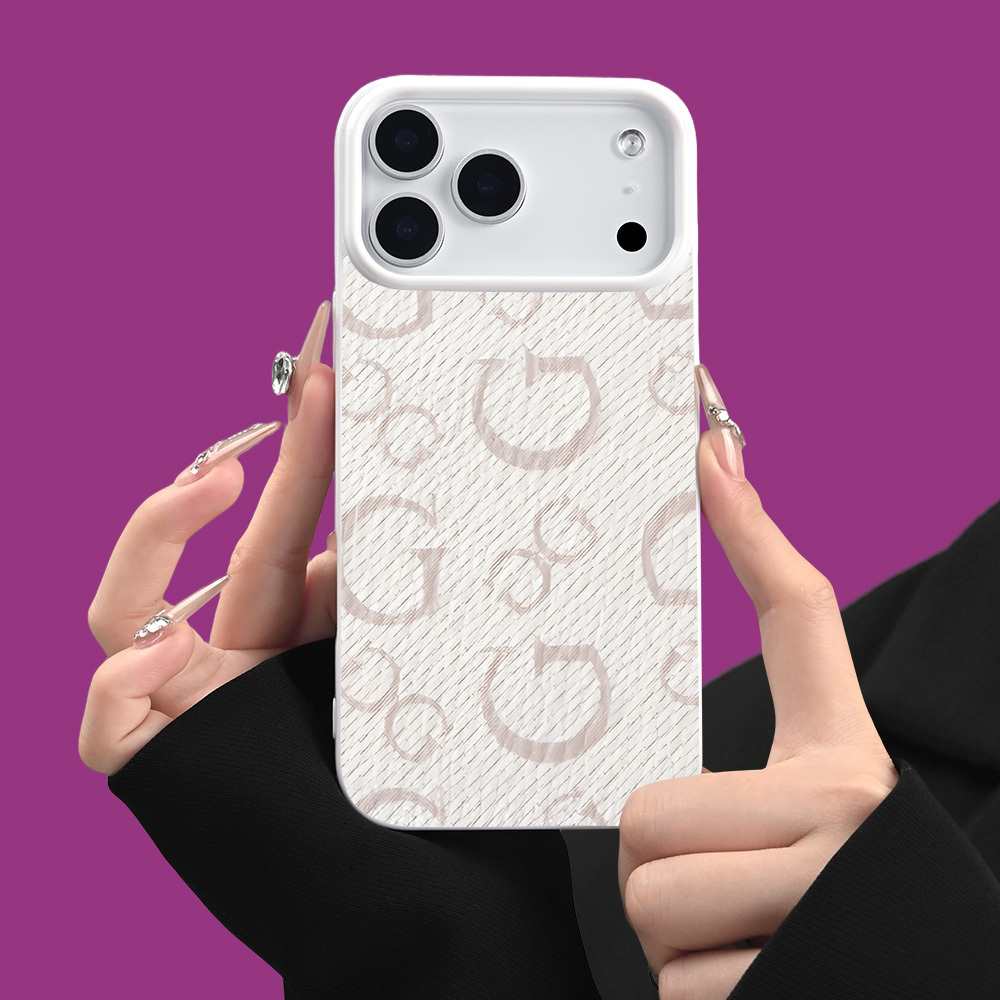 TEMU Phone Case - A White Letter G Patterned Phone Case Trendy And Stylish, Luxurious And Elegant, Resistant To Yellowing, Durable, And Protects