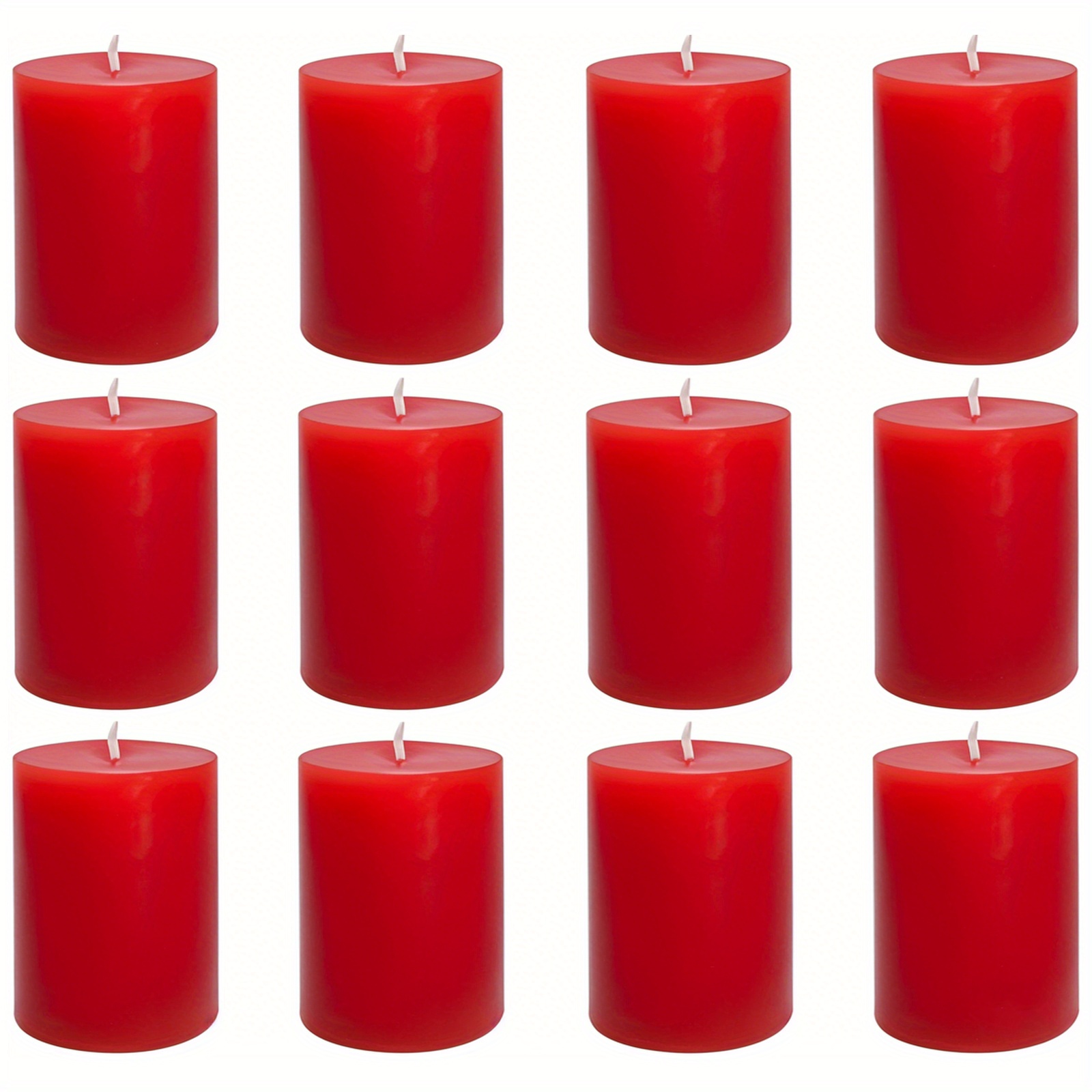 6/12pcs 1.5x1.9 Inch Candle, Unscented Pillar Candle For 's Day