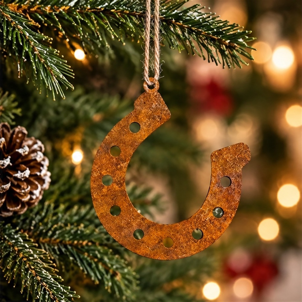 TEMU 1 pz Ferro Arrugginito, Ornamento Natalizio in Metallo Arrugginito, Decorazione Natalizia da Appendere all'Albero di Natale in Ferro Arrugginito