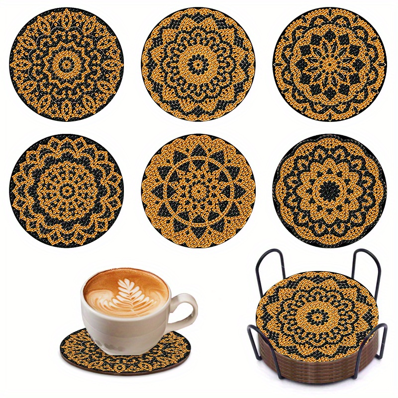 TEMU Kit de 6 Piezas para Pintura con Diamantes DIY, Posavasos Antideslizante, Mantel Individual, Decoración para Hogar y Cocina, Regalo de