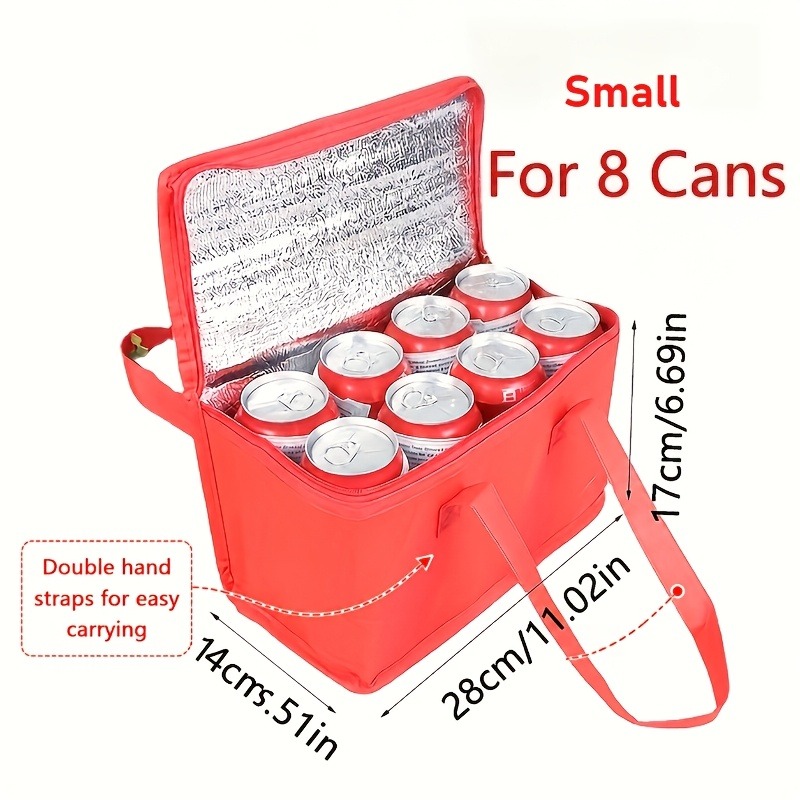 Small Insulated Cooler Bag for Lunch & Drinks, Portable