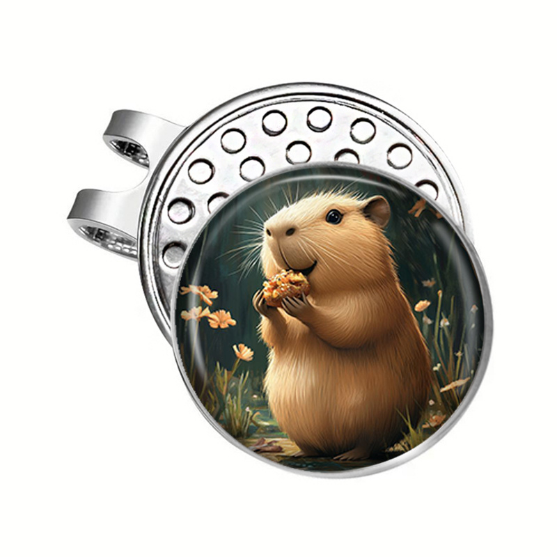 TEMU Cartoon Capybara Magnetic Hat Clip Ball Marker Hat Accessory For Golfers