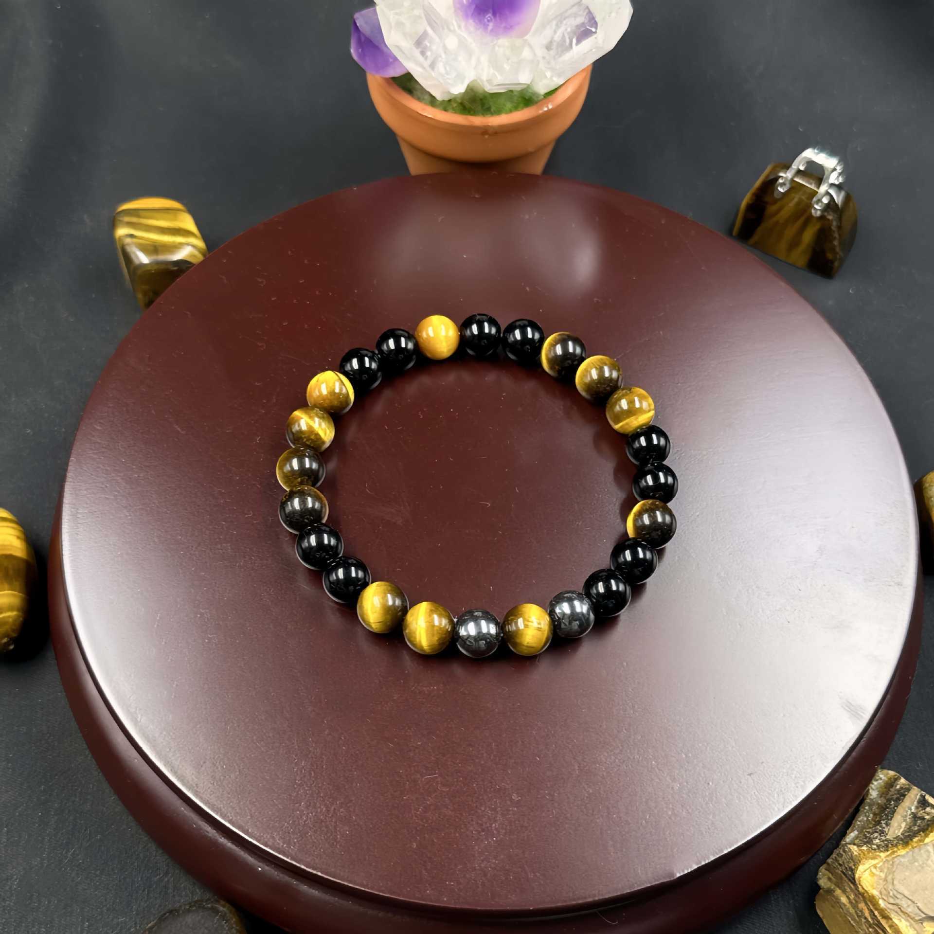 TEMU Fashionable Bracelets, Black And Golden Bracelets, Suitable For Daily Life - Parties - Vacations - Music Festivals, Are The Best Gifts For - Father's Day - Graduation Season.