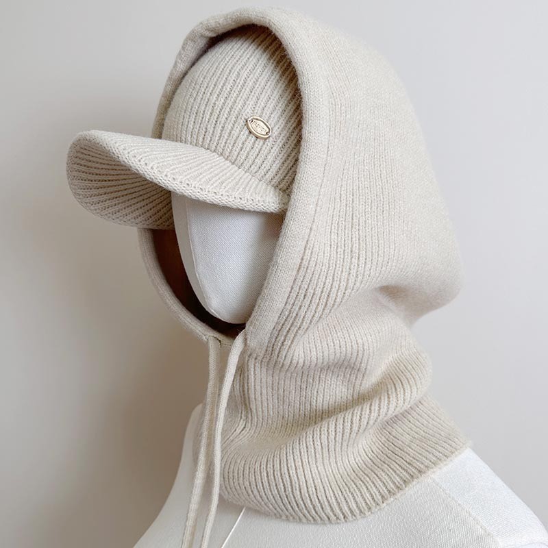 TEMU Ensemble Chapeau & Écharpe d'Hiver Tendance Femme - Marron / Tenue Pièces avec Oreilles, Chaleur Confortable pour Décontractées & Formelles,