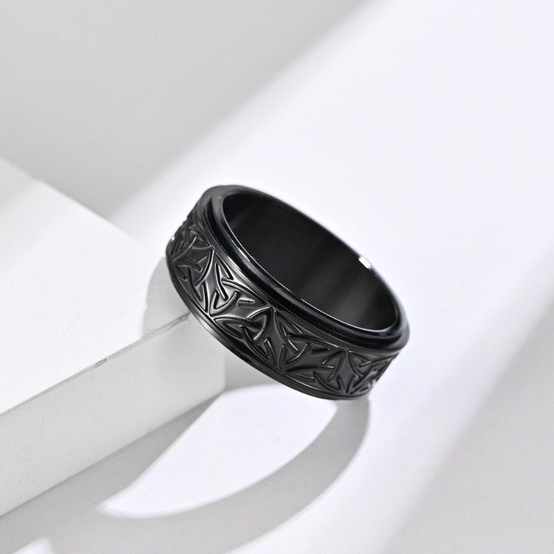 6pcs fashionable simple creative and rotatable stainless steel ring sets novelty stress relieving rock style street   casual party and banquet accessories the   for festival gifts Product details 4