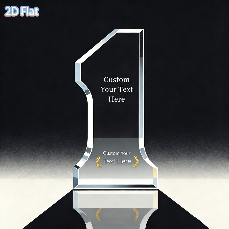 E-shop 2D-flache, anpassbare Retro-Acryltrophäe, geeignet für Wettbewerbe, Mitarbeiterauszeichnungen, Abschlussfeiern – transparente, langlebige Pokale