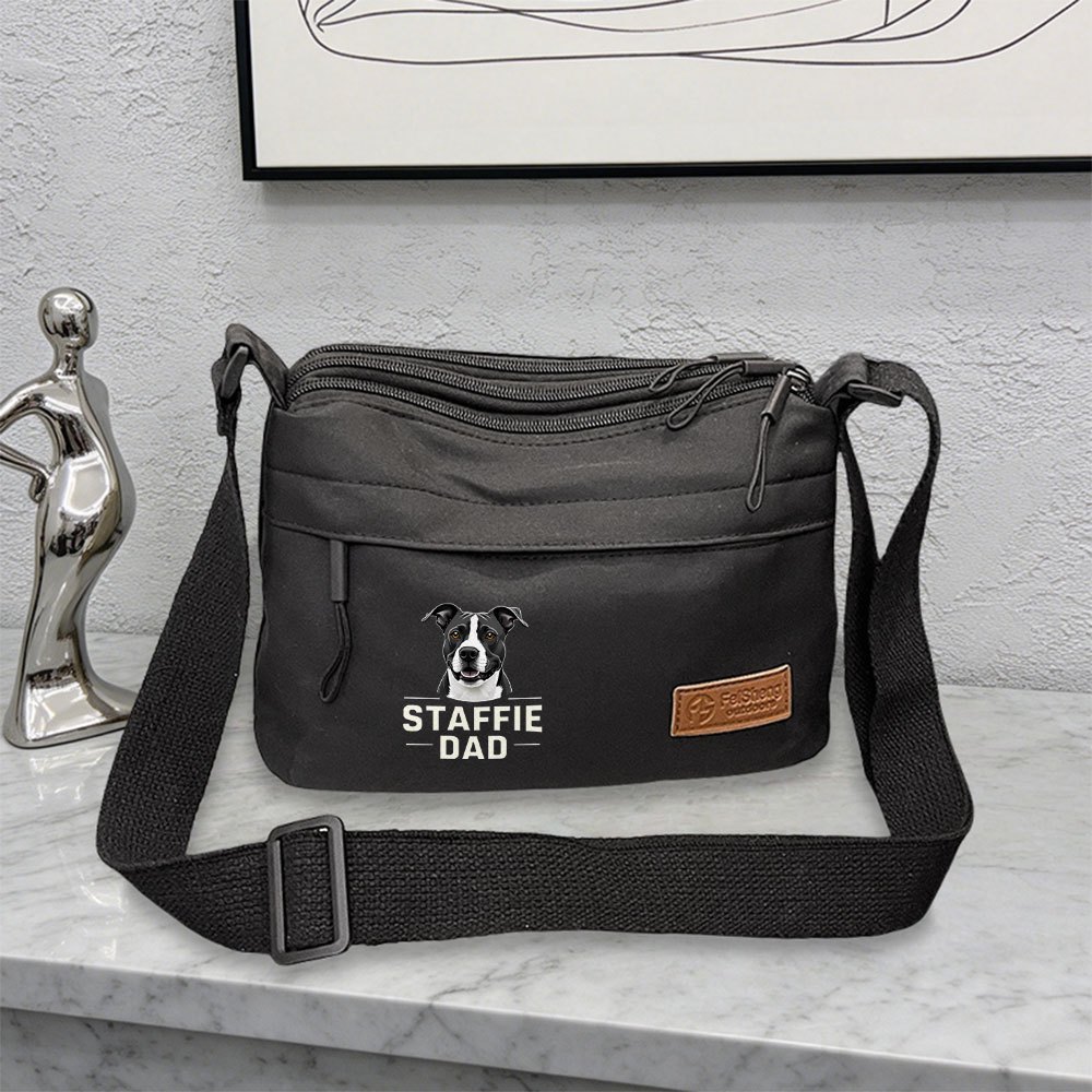 TEMU 1pc Staffordshire Bull Terrier Dad Women's Fashion Casual Shoulder Bag Lightweight Single Shoulder Bag Body Bag Daily Versatile Trendy Bag Daily