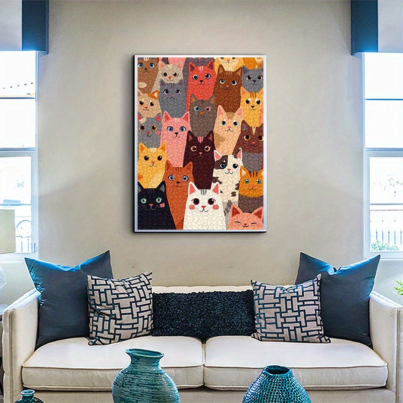 Cat Group Photo 1000pcs Paper Jigsaw Puzzle for Family Fun