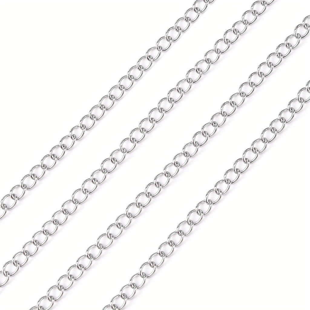 TEMU 10m/rouleau Chaînes en acier inoxydable 304 soudées avec bobine pour fabrication de bijoux DIY bracelets 4x3x1,2mm