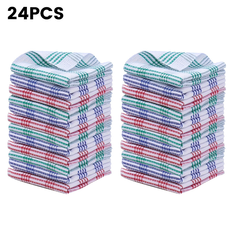 TEMU 24pcs Dishcloths Designed For Quick Drying And Hand Washing. Square, Absorbent Dishcloths Feature -themed Pattern And Are Perfect For Cleaning