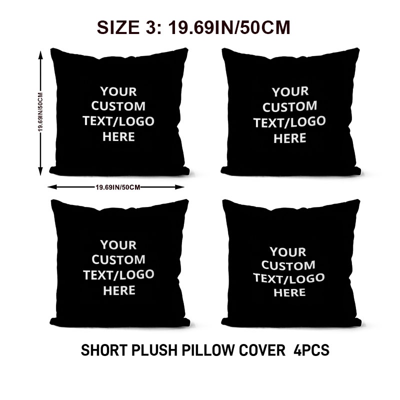 TEMU 4pcs Personalized Double-side Same Pattern Throw Pillow Cover, In Multiple Specifications, Custom Decorative Pillow Case For Sofa, Bedroom &