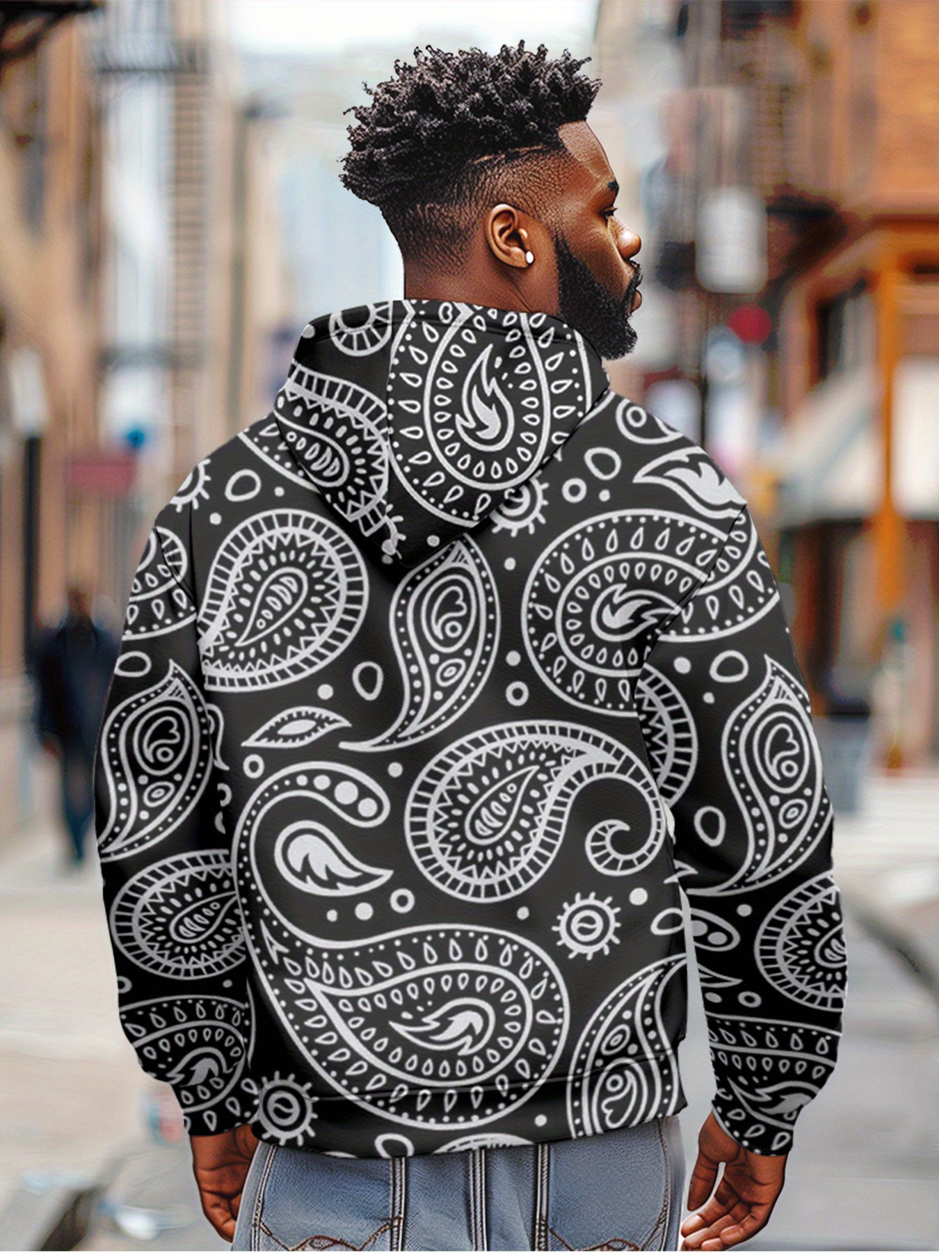 Style Pattern Casual Retro Ethnic Pattern Sweatshirt Ethnic Retro