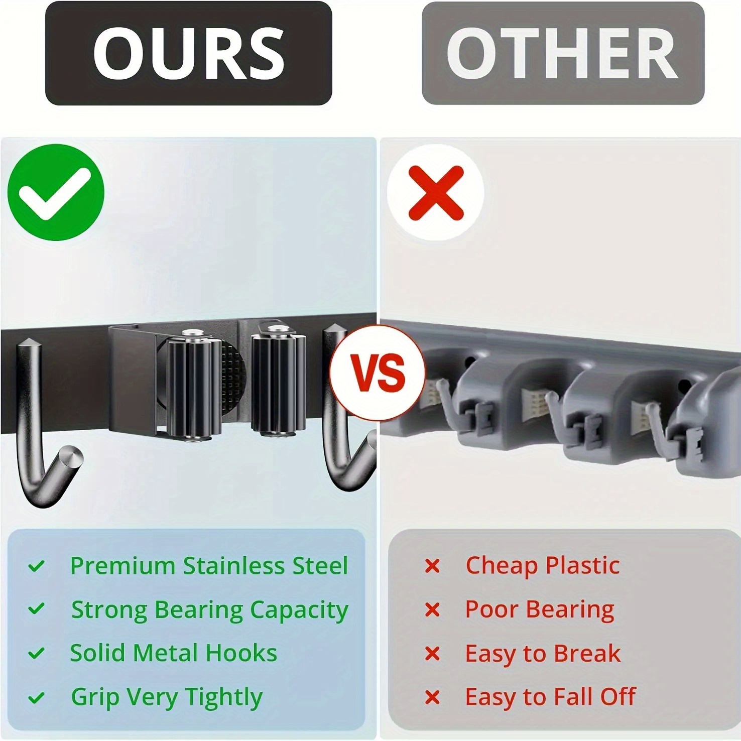 1pc Heavy-Duty Stainless Steel Wall-Mounted Garden Tool Organizer with 4 Racks & 5 Hooks - Powder-Coated Rust-Resistant Utility Shelf for Garage, Kitchen, Laundry Room, Outdoor Storage - Space-Saving Modern Design, Easy Installation with Hardware Included, Durable Tool Storage Organizer, Storage Racks