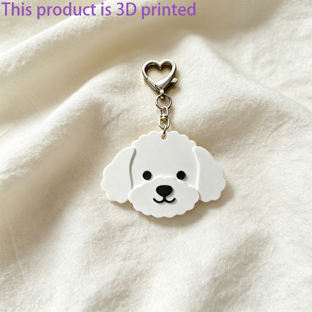 TEMU 1pc 3d Printed, Meticulously Designed Bichon Frise Keychain, Suitable For Car Keys, Keys, Holiday Gifts, And Four-. Unisex, A Perfect Gift For ,