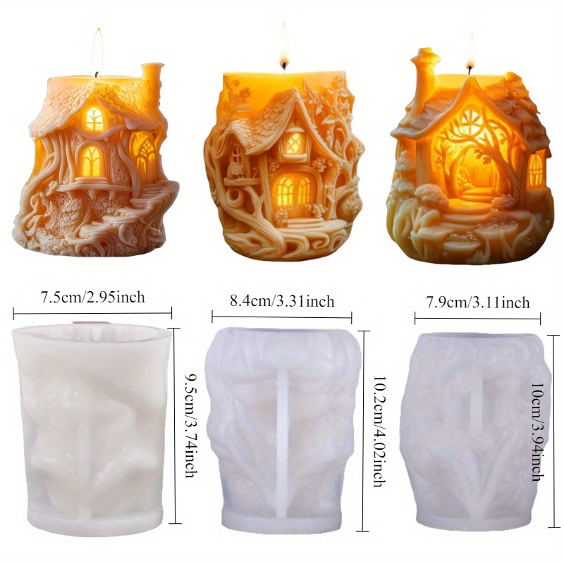 3pcs Resin Molds Set - Reusable Silicone Candle Making Molds, Diy Molds For Epoxy Resin, Plaster, Clay Crafts - Perfect For & Imaginative Gifts