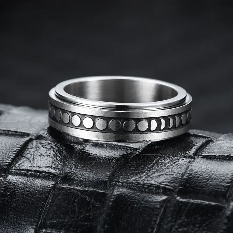 rotating star and moon pattern ring set fits american halloween and christmas unique starry night design festive occasions for teenager Product details 3