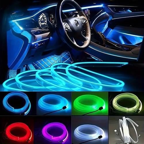 usb plug in ambient lighting strip for car universal automotive interior lighting strip neon cool light car decorations no batteries required practical and beautiful