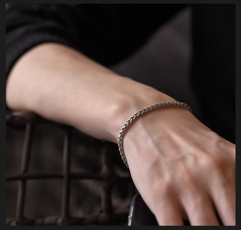 925 Silver Dragon Bone Cuban Chain Bracelet
