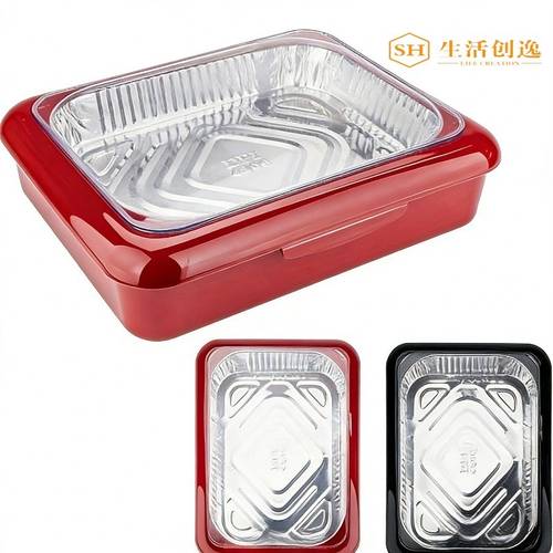 set of 3 elegant pans 2 in 1 reusable plastic food storage boxes with 2 complimentary foil trays for outdoor celebrations christmas and thanksgiving presents