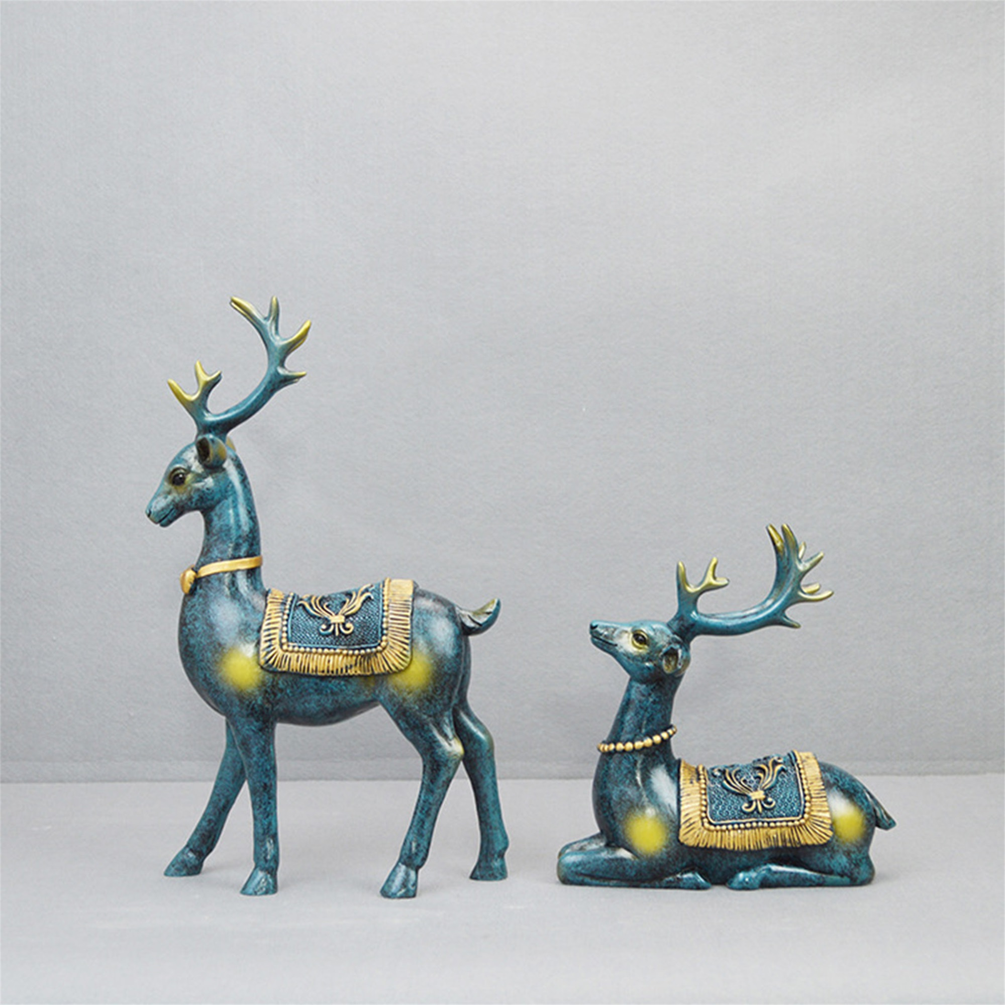 Sculpture Solaire De Cerf, Figurines D'artisanat De Statue De Résine De