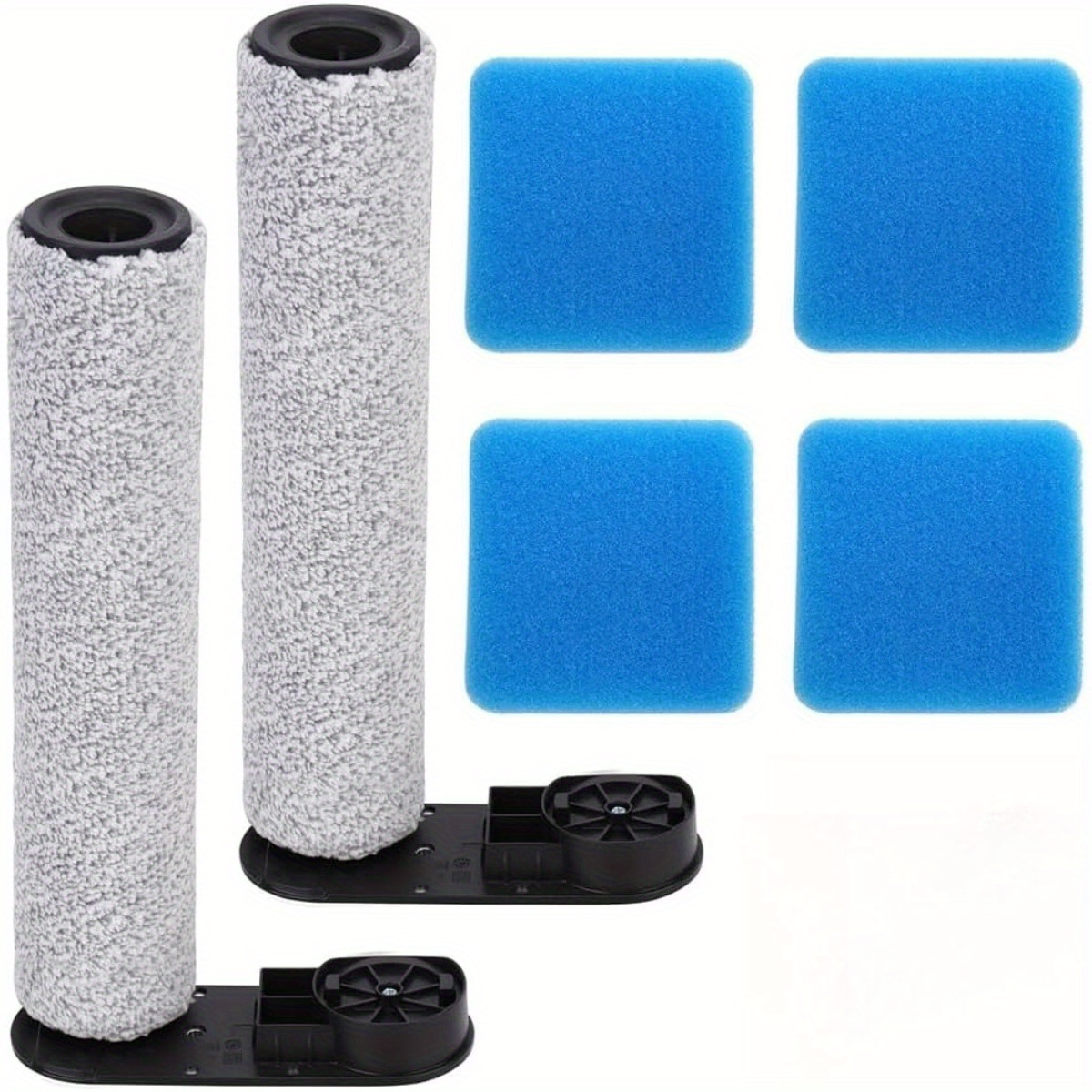Image of 2pcs Roller Brush And 4pcs Filter Cotton, Suitable For Eureka New430bl/ Jonr Ed12 Vacuum Cleaner - Accessory Parts