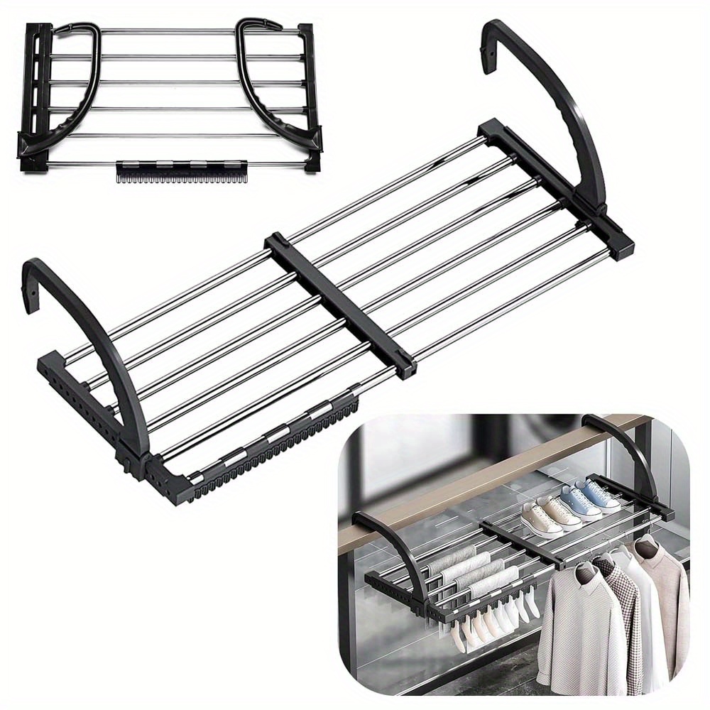 Drying Rack Extendable Indoor Outdoor Shower Room Balcony For Clothes Shoes Socks Towels, Drying Racks