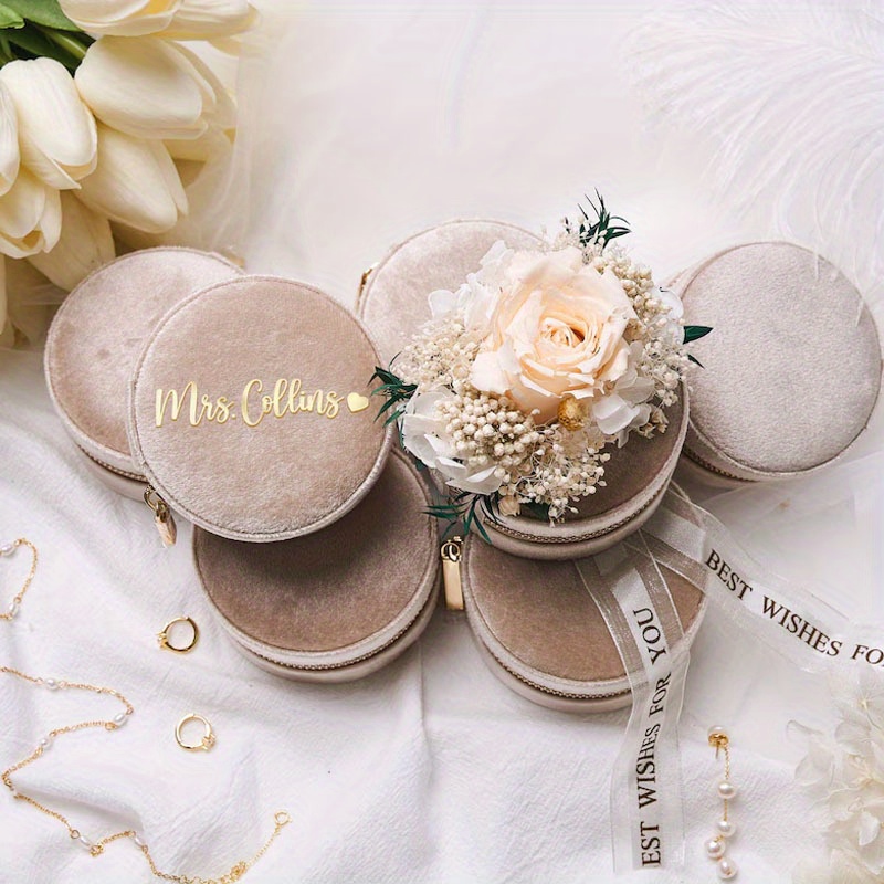 Personalized Hot Stamping Custom Velvet Jewelry Box
