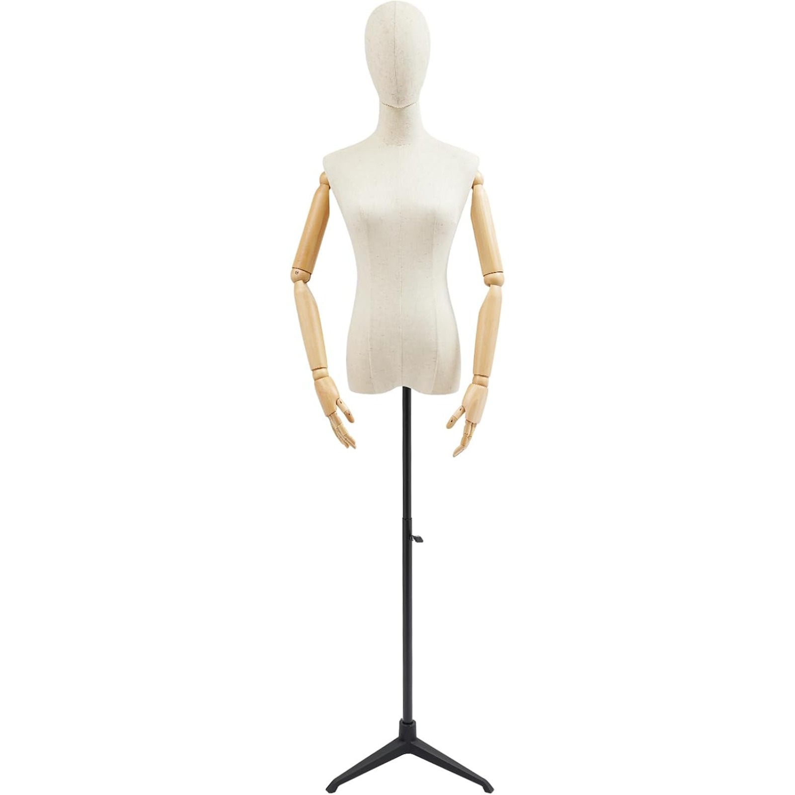 Oukaning Female Display Mannequin Display Body Height Adjustable With Flexible Golden 157cm 215cm