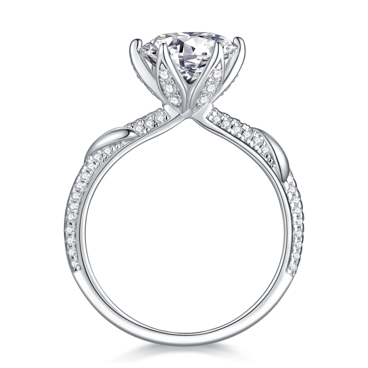 S925 Silver Moissanite Stacking Ring